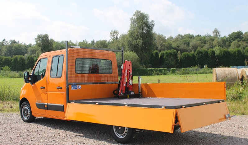 Renault Master Mit Schoon Pritsche, Maxilift Kran, Stirnwandgitter, Komplettlackierung